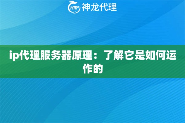 ip代理服务器原理：了解它是如何运作的