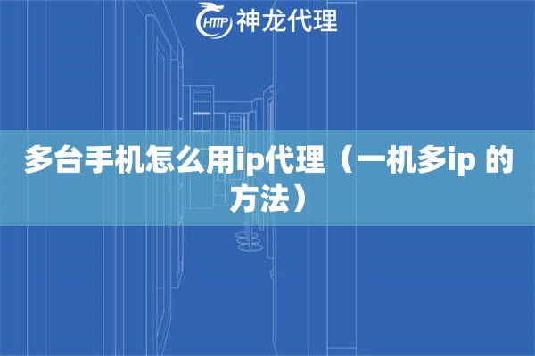 多台手机怎么用ip代理（一机多ip 的方法）