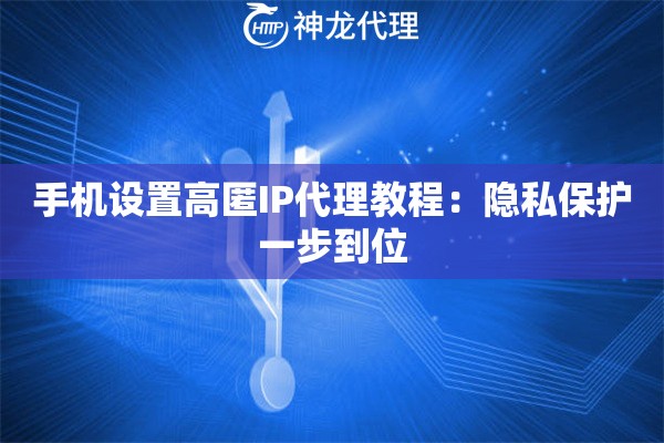 手机设置高匿IP代理教程：隐私保护一步到位