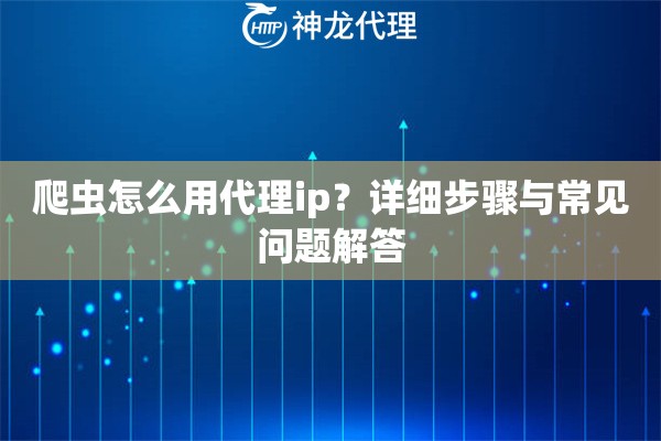 爬虫怎么用代理ip？详细步骤与常见问题解答