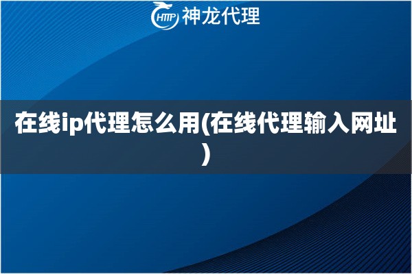 在线ip代理怎么用(在线代理输入网址)