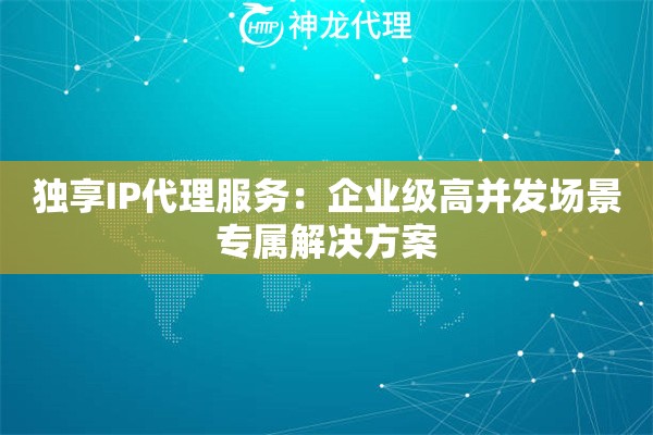 独享IP代理服务：企业级高并发场景专属解决方案