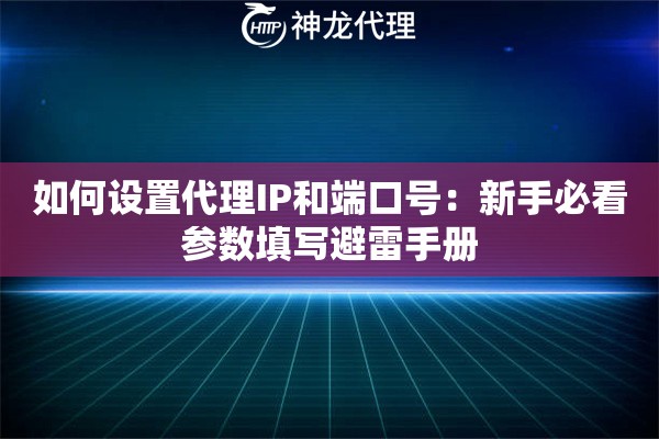 如何设置代理IP和端口号：新手必看参数填写避雷手册