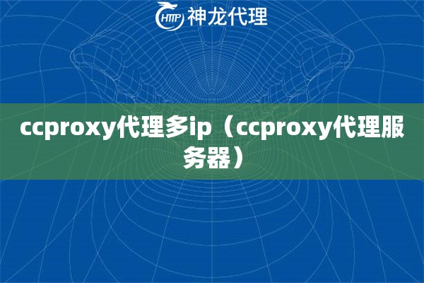 ccproxy代理多ip（ccproxy代理服务器）