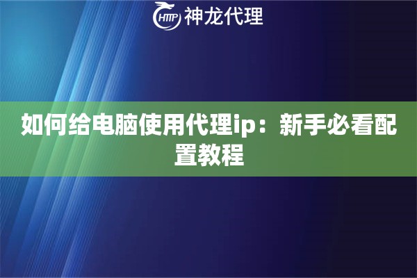 如何给电脑使用代理ip：新手必看配置教程