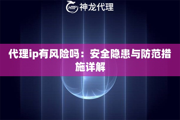 代理ip有风险吗：安全隐患与防范措施详解
