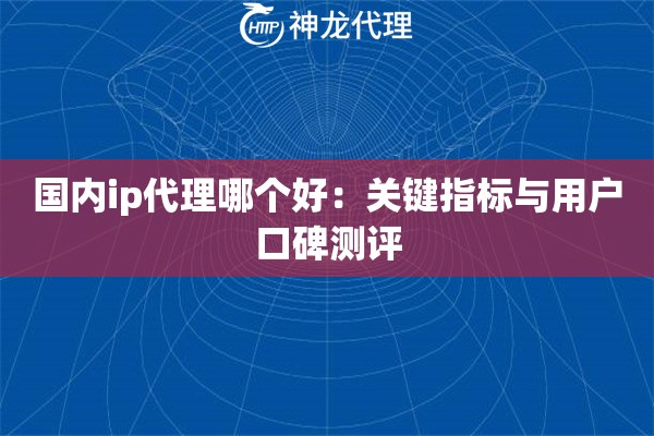 国内ip代理哪个好：关键指标与用户口碑测评
