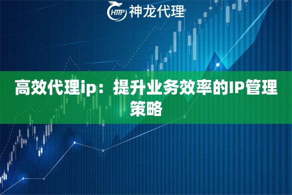 高效代理ip：提升业务效率的IP管理策略