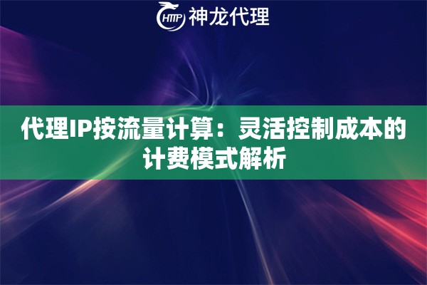 代理IP按流量计算：灵活控制成本的计费模式解析