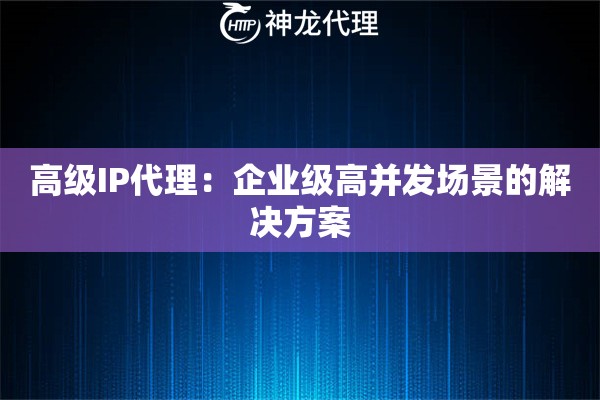 高级IP代理：企业级高并发场景的解决方案