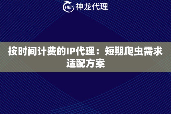 按时间计费的IP代理：短期爬虫需求适配方案