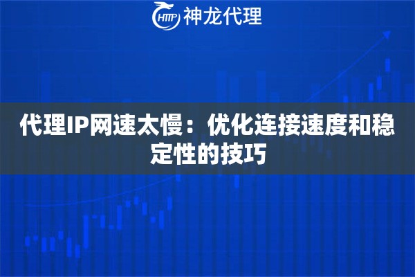 代理IP网速太慢：优化连接速度和稳定性的技巧