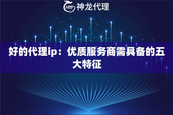 好的代理ip：优质服务商需具备的五大特征