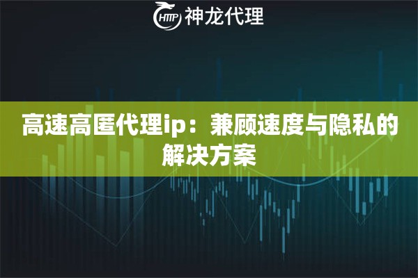 高速高匿代理ip：兼顾速度与隐私的解决方案