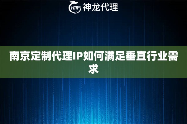 南京定制代理IP如何满足垂直行业需求