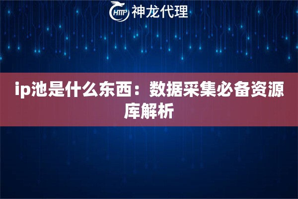ip池是什么东西：数据采集必备资源库解析