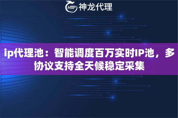 ip代理池：智能调度百万实时IP池，多协议支持全天候稳定采集