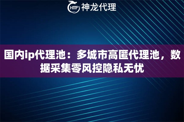 国内ip代理池：多城市高匿代理池，数据采集零风控隐私无忧