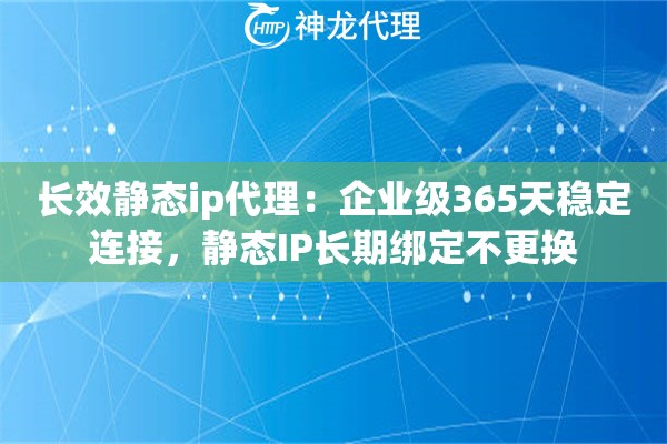 长效静态ip代理：企业级365天稳定连接，静态IP长期绑定不更换
