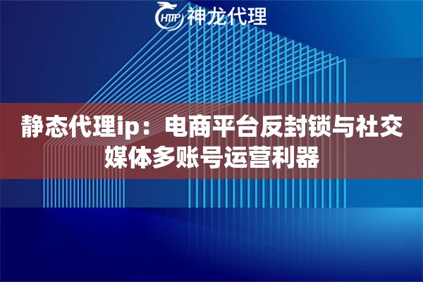 静态代理ip：电商平台反封锁与社交媒体多账号运营利器