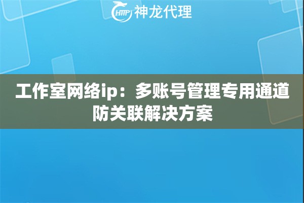 工作室网络ip：多账号管理专用通道防关联解决方案