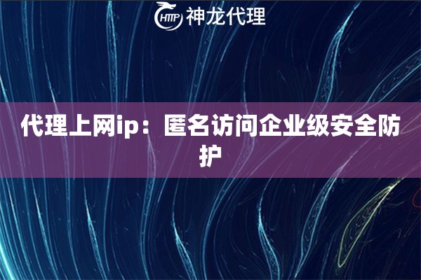 代理上网ip：匿名访问企业级安全防护