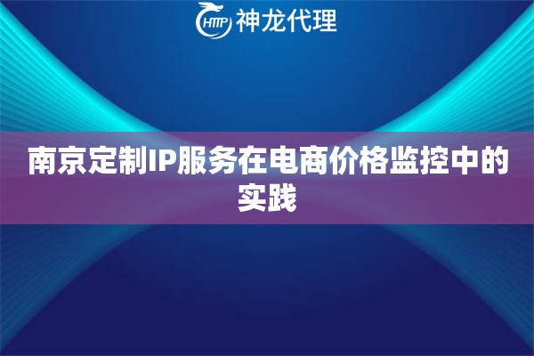 南京定制IP服务在电商价格监控中的实践