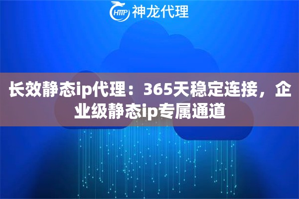 长效静态ip代理：365天稳定连接，企业级静态ip专属通道
