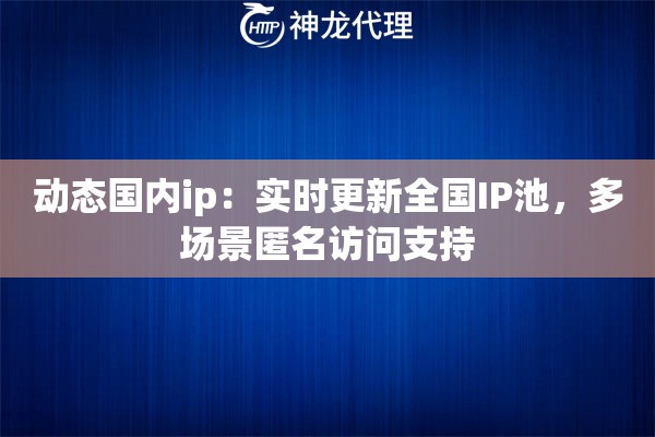 动态国内ip：实时更新全国IP池，多场景匿名访问支持