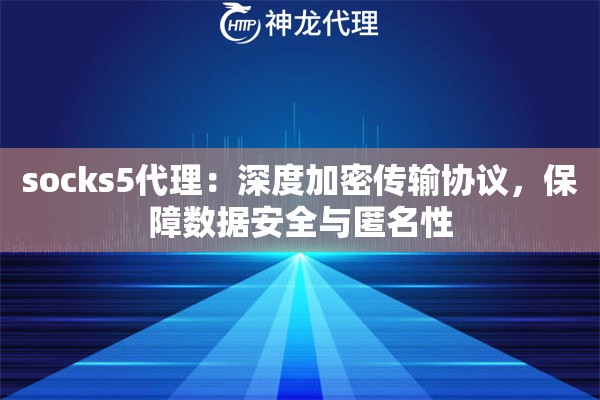 socks5代理：深度加密传输协议，保障数据安全与匿名性