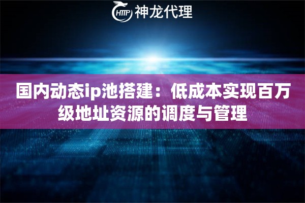国内动态ip池搭建：低成本实现百万级地址资源的调度与管理