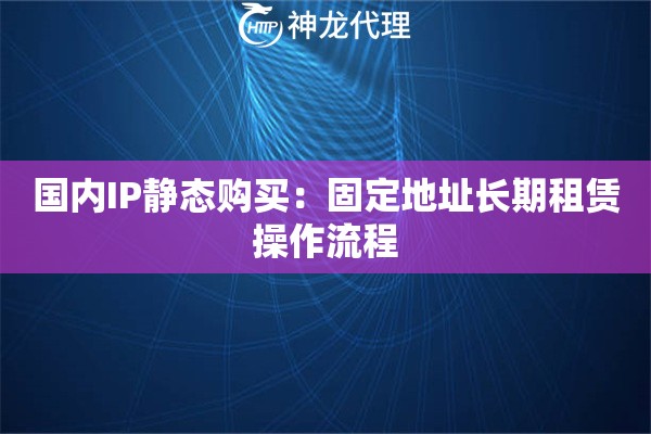 国内IP静态购买：固定地址长期租赁操作流程