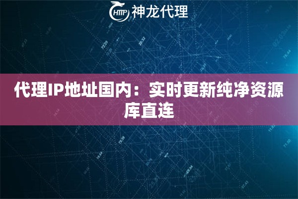 代理IP地址国内：实时更新纯净资源库直连