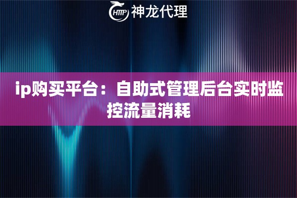 ip购买平台：自助式管理后台实时监控流量消耗