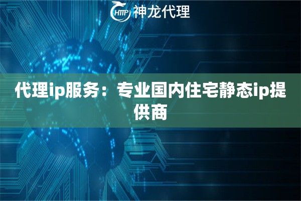 代理ip服务：专业国内住宅静态ip提供商