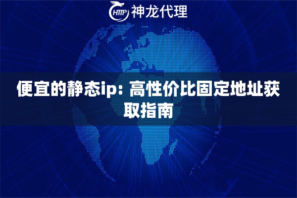 便宜的静态ip: 高性价比固定地址获取指南