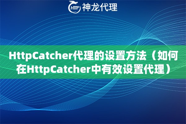 HttpCatcher代理的设置方法（如何在HttpCatcher中有效设置代理）