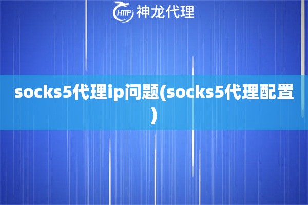 socks5代理ip问题(socks5代理配置)