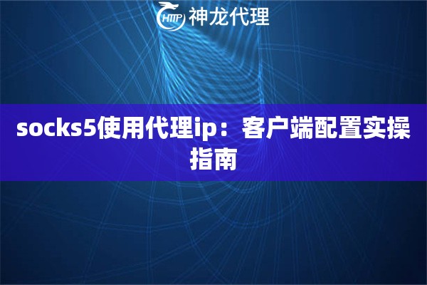socks5使用代理ip：客户端配置实操指南