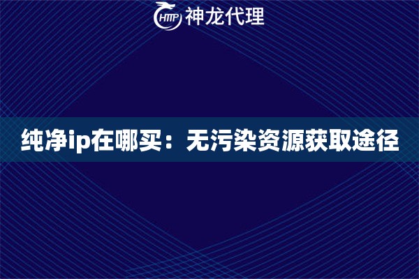 纯净ip在哪买：无污染资源获取途径