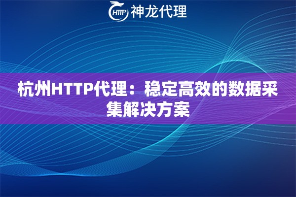 杭州HTTP代理：稳定高效的数据采集解决方案