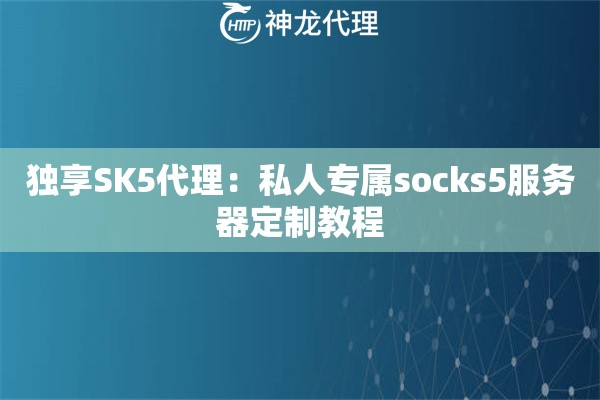 独享SK5代理：私人专属socks5服务器定制教程