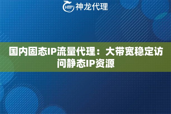 国内固态IP流量代理：大带宽稳定访问静态IP资源