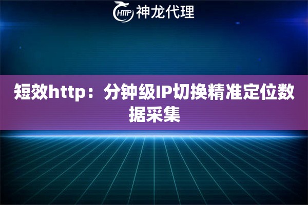 短效http：分钟级IP切换精准定位数据采集