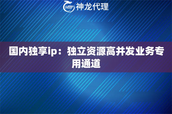 国内独享ip：独立资源高并发业务专用通道