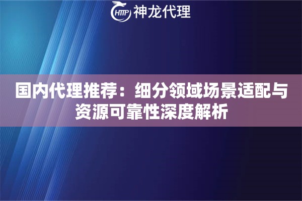 国内代理推荐：细分领域场景适配与资源可靠性深度解析