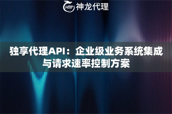 独享代理API：企业级业务系统集成与请求速率控制方案