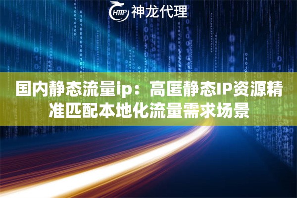 国内静态流量ip：高匿静态IP资源精准匹配本地化流量需求场景