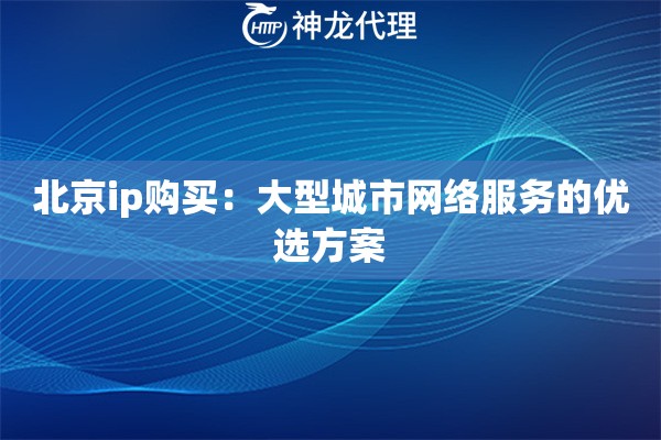 北京ip购买：大型城市网络服务的优选方案