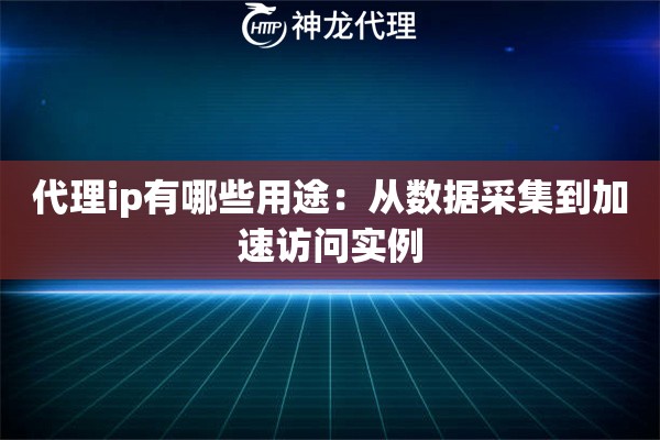 代理ip有哪些用途：从数据采集到加速访问实例
